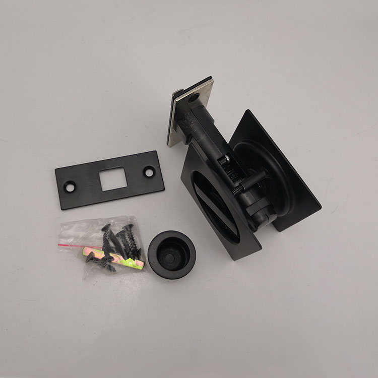 Cerradura para puerta corrediza negra de acero inoxidable 304 cuadrada