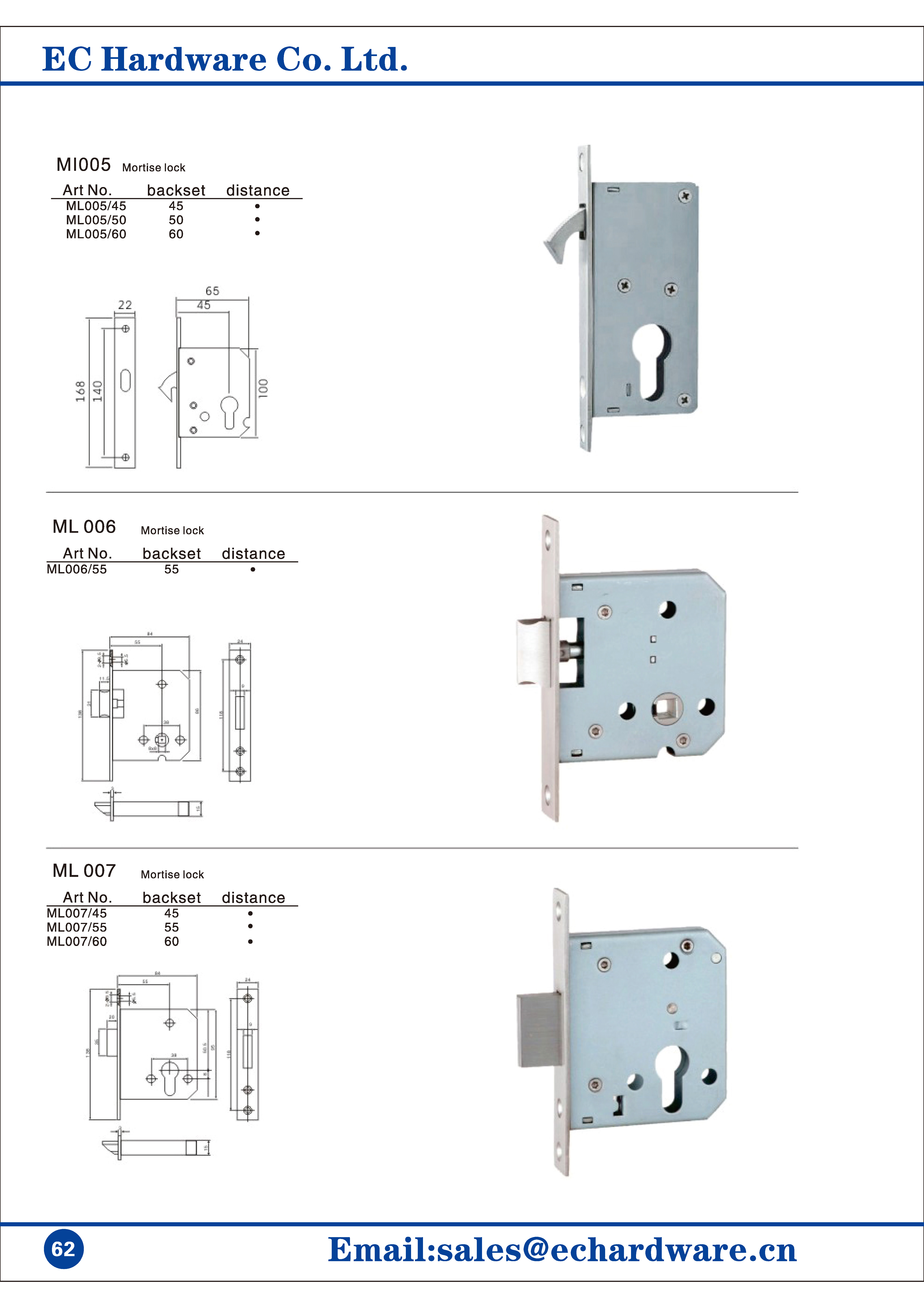 Cerradura de puerta de bolsillo de acero inoxidable (20YMS)