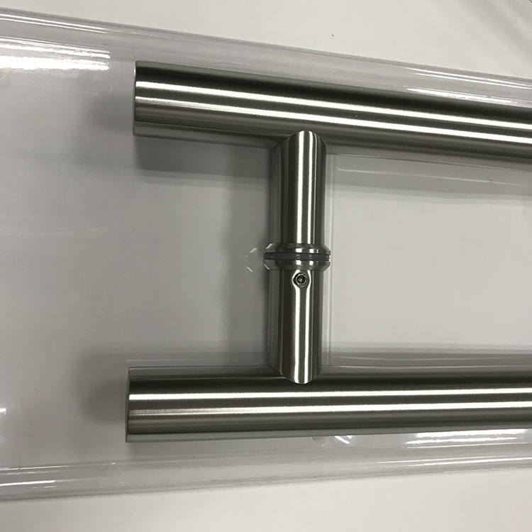 Tirador de puerta de vidrio de madera larga de acero inoxidable