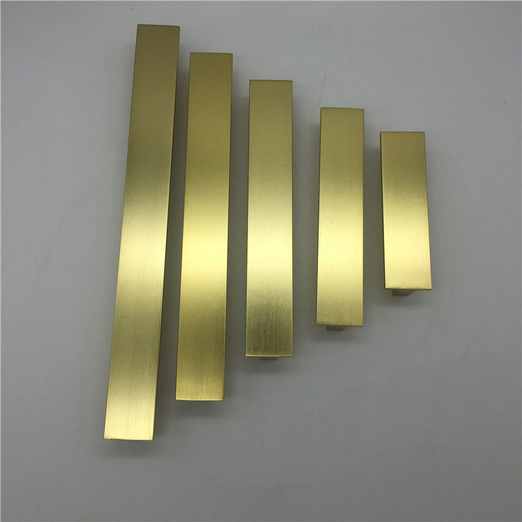 Perfil de aluminio para cocina Gabinete dorado largo de 64 mm El