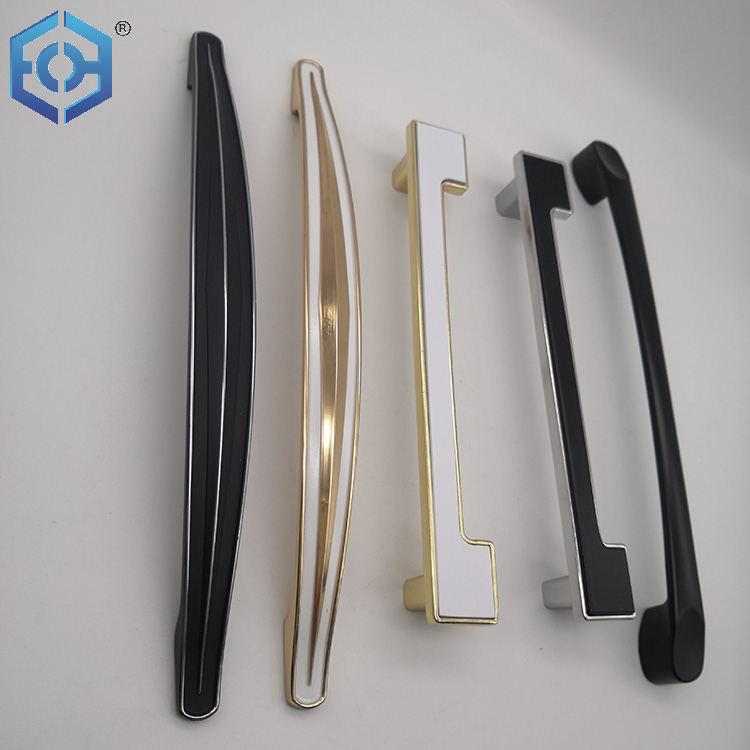 Manija de gabinete de aleación de zinc y plástico cromado blanco o