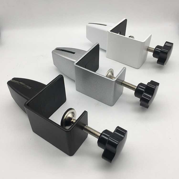 Estación de trabajo de oficina Abrazadera de panel de vidrio de