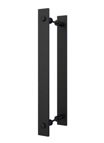 Manija y tirador de puerta de granero negro rústico de acero de 14