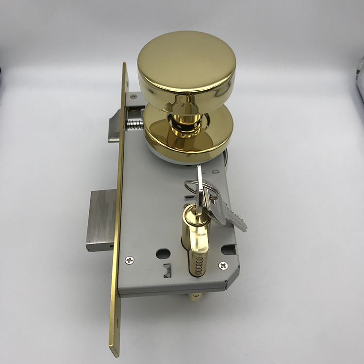 Juego de cerradura de pomo de puerta de acero inoxidable PVD dorado