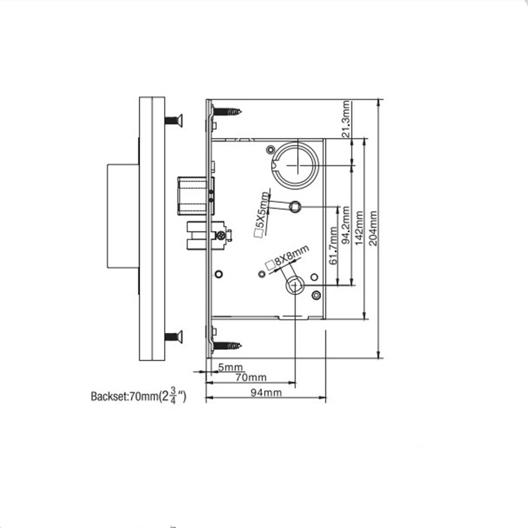 Cerradura de la manija de la puerta de entrada principal de acero