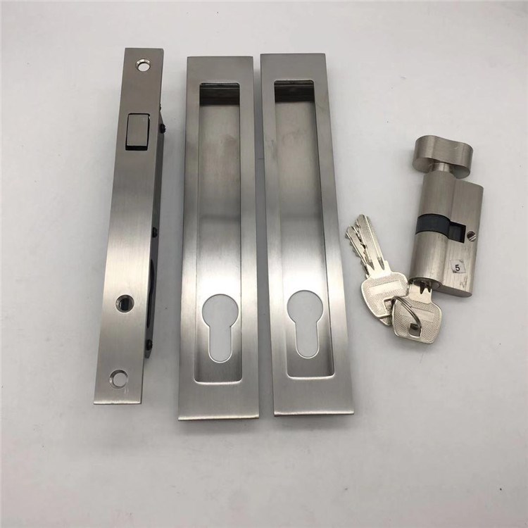SSS Cerradura de puerta corrediza Tirador de dedo con manija empotrada