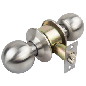 Bola redonda de acero inoxidable Perilla de puerta de privacidad Conjunto de bloqueo de mango de baño con llave para suministros de hardware de puertas caseras
