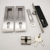 Cerradura de puerta corredera de lujo con llaves Invisible Move Gate Lockset Manija Gancho de bloqueo integrado